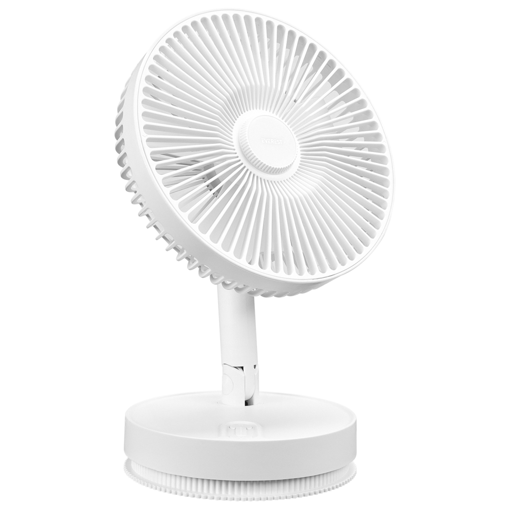EVEREST EFN-600, BEYAZ, 4 Kademeli Hız, Masaüstü Kullanım, Taşınabilir, Dahili 2000mAh Bataryalı, USB Şarj Girişli, Kumandalı, Vantilatör
