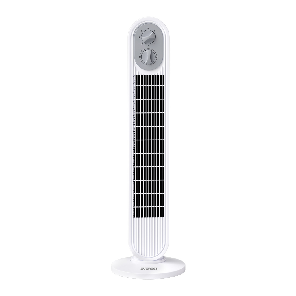 EVEREST FAN14, BEYAZ, 3 Kademeli Hız, Kule Tipi, 50W, Zamanlama Ayarlı, Sağ ve Sol Salınım, Vantilatör