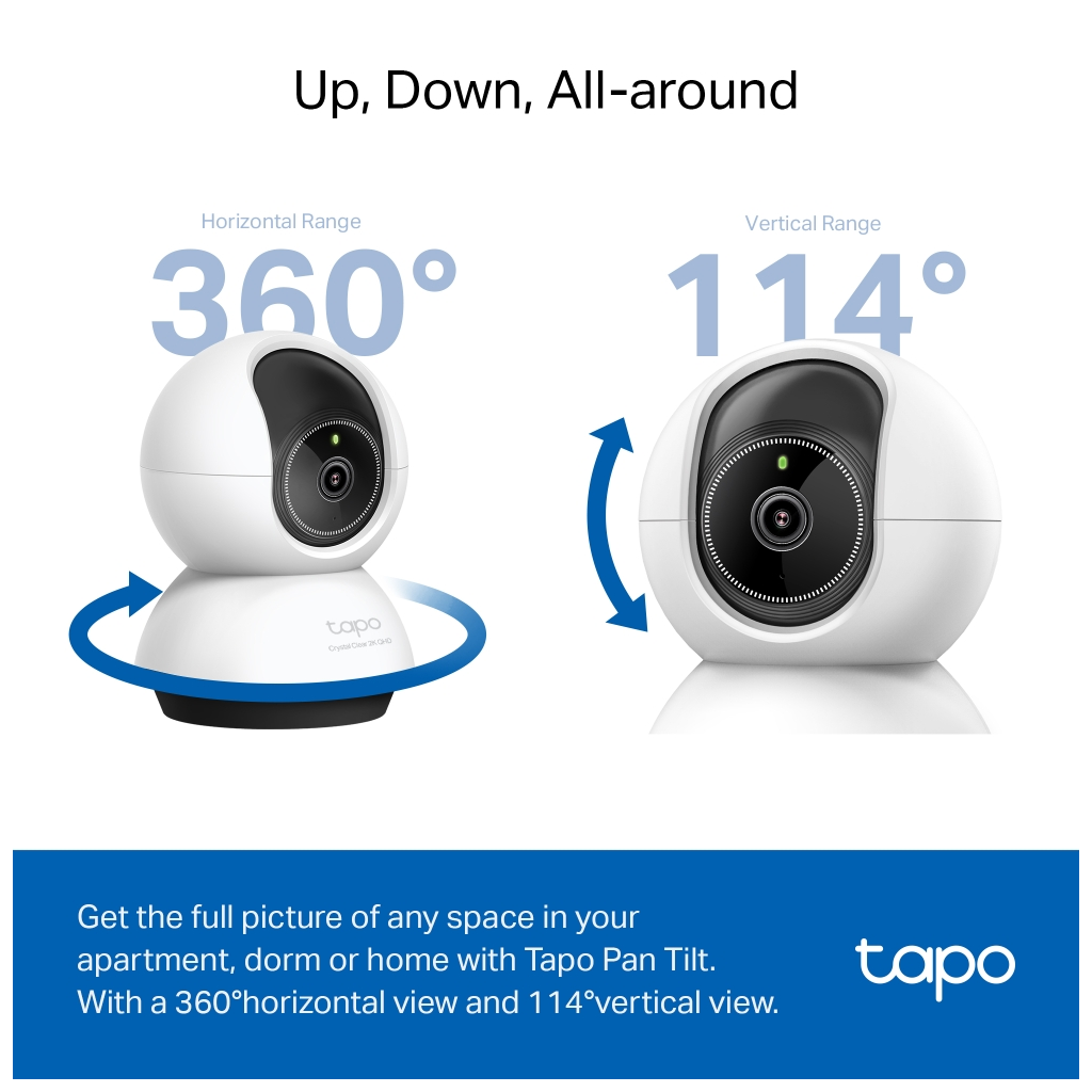 TP-LINK Tapo TC72 (C220), 2K QHD 4,0Mpix, İç Mekan WiFi, 9Mt. Gece Görüşü, 360 Dönüş, İki Yönlü Ses Güvenlik Yapay Zeka Destekli Kamera