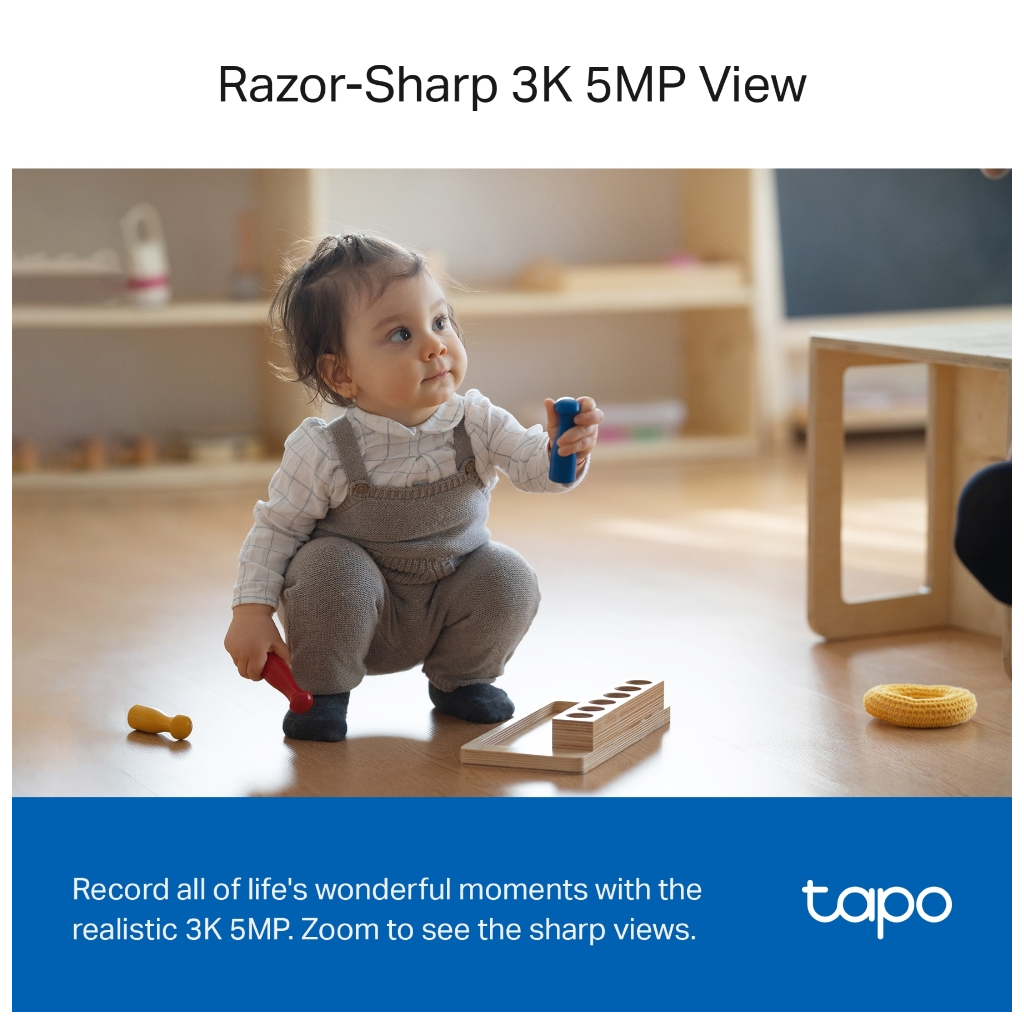 TP-LINK Tapo TC74 (C230), 3K, 5,0Mpix, İç Mekan, WiFi, 12Mt. Gece Görüşü, 360 Dönüş, İki Yönlü Ses Güvenlik Yapay Zeka Destekli Kamera